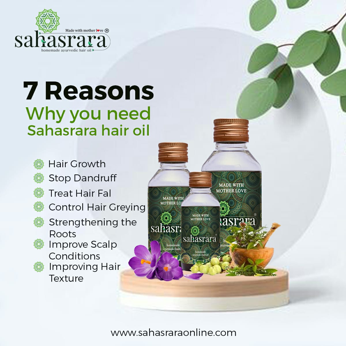 Sahasrara Hair Oil | Strength & Hair Growth (Hair fall & Dandruff )