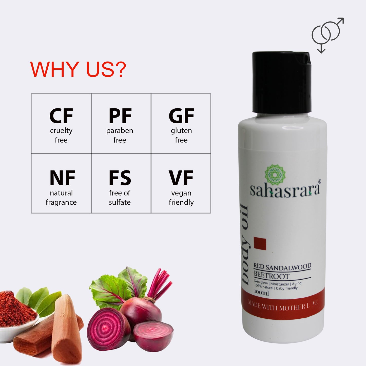 Beetroot & red sandalwood body oil