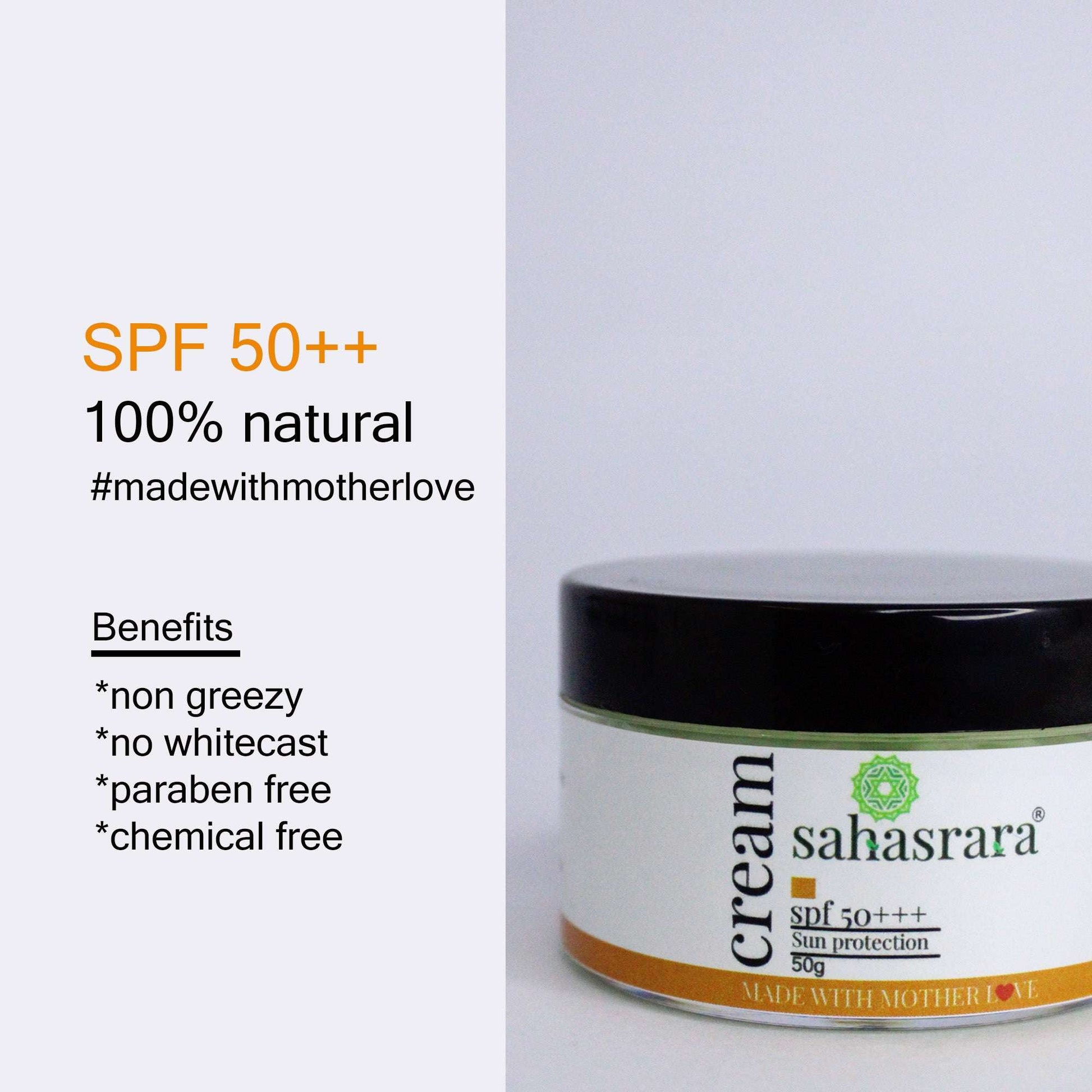 SPF 50+ Sunscreen Cream for All Skin Types