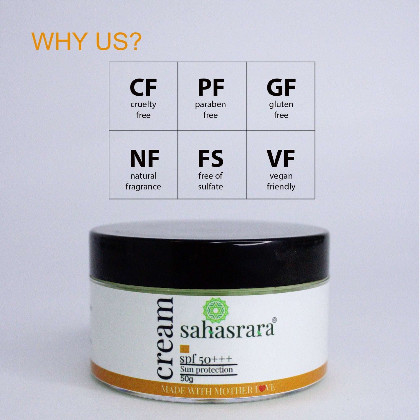 SPF 50+ Sunscreen Cream for All Skin Types