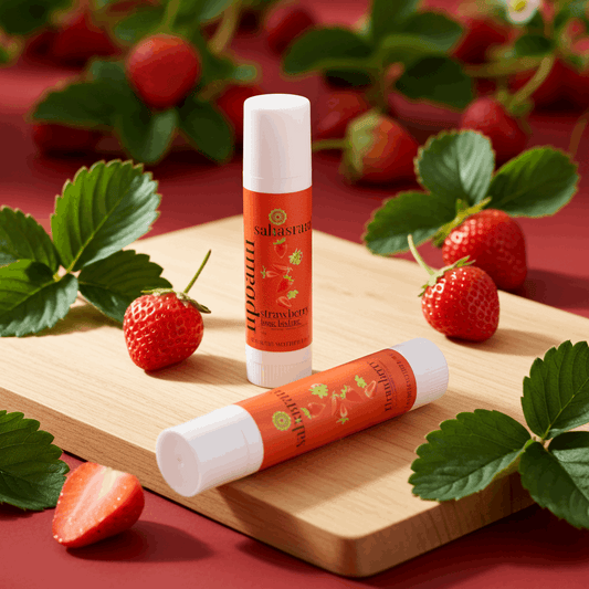strawberry lip balm for dark pigmented lips – Sahasrara Ayurveda